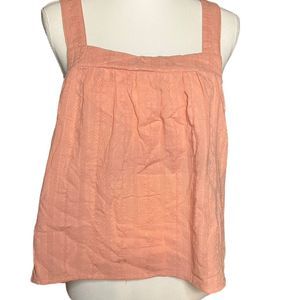 Splendid Women's Large Peach Cotton Square Neck Sleeveless Tank Top